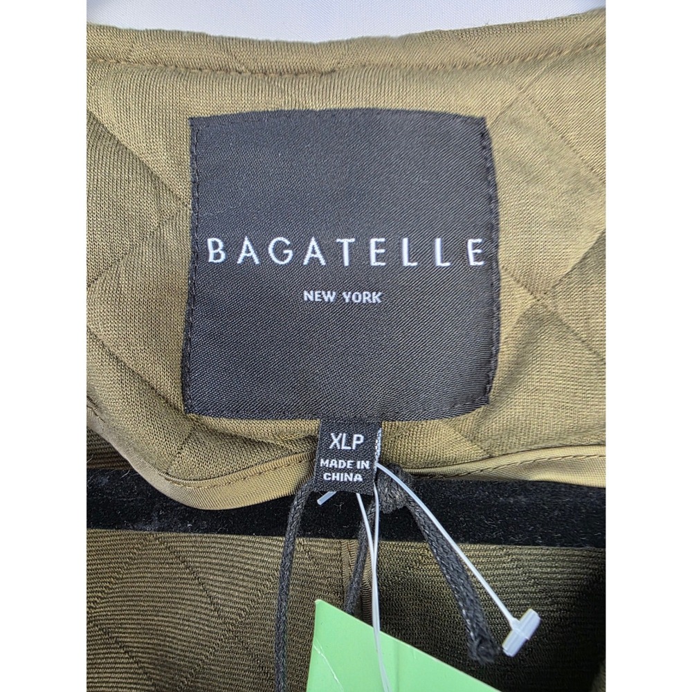 Bagatelle New York Olive Green Quilted Zip Front Jacket Womens XLP Petite NWT - Picture 5 of 9
